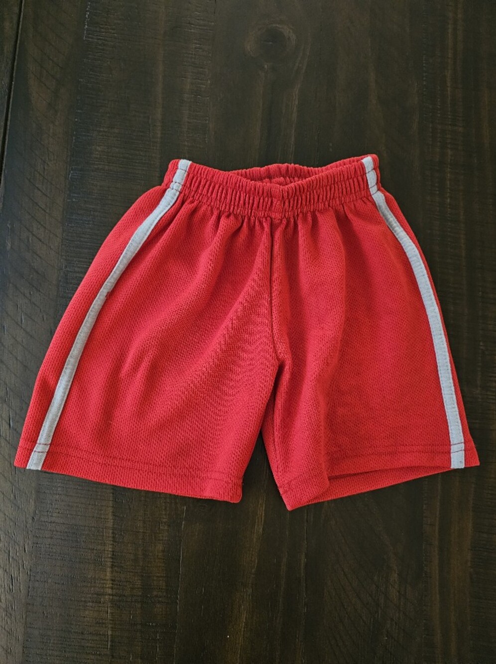 Marvel Red Kids Athletic Shorts with Gray Side Stripes